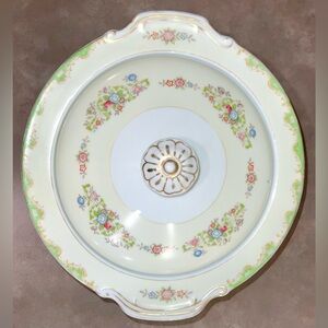 Mira China Vintage Serving Bowl & Lid Floral w Gilt Trim 40-50s Occupied Japan